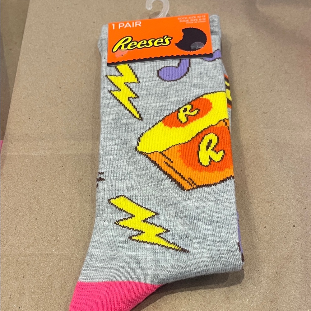 Gray and Pink Men's Socks